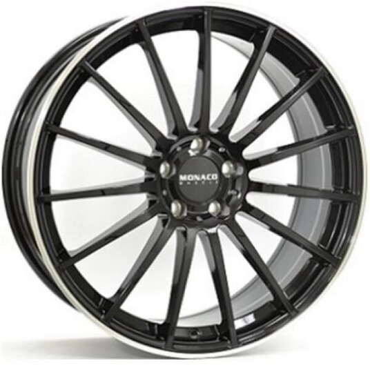 Monaco Mc1 Gloss Black Polished Lip 8x18 5x112 ET45 B66.5