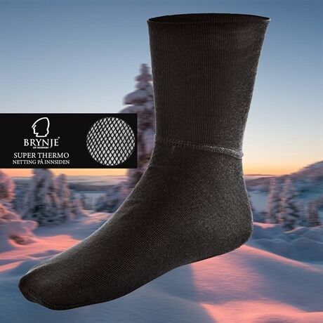 Brynje of Norway Brynje Super Thermo sock w/net lining Black  L/XL