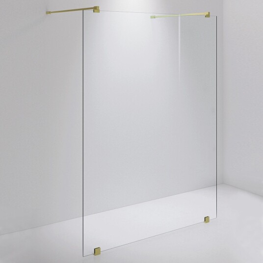 INR Iconic Nordic Rooms Dusjvegg ARC 43 Måltilpasset Brushed Brass / Opal Klart Glass