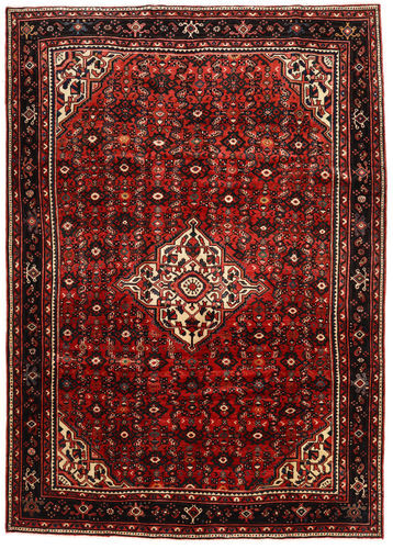 Håndknyttet. Opphav: Persia / Iran Hosseinabad Teppe Teppe 213X302 Brun/Rød (Ull, Persia/Iran)