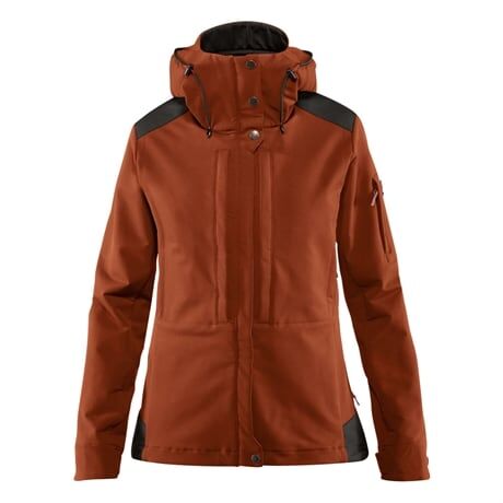 Fjellreven Keb Touring Jacket, Dame Autumn Leaf/Stone Grey (#893C20, #2C2C2C) Dame XS