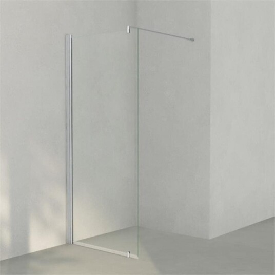 INR Iconic Nordic Rooms Dusjvegg Linc 20 Original Matt Aluminium / 87,5cm Klart Glass