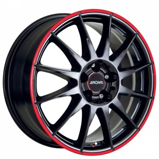 Ronal R54 Black Red 7x17 4x100 ET35 B68