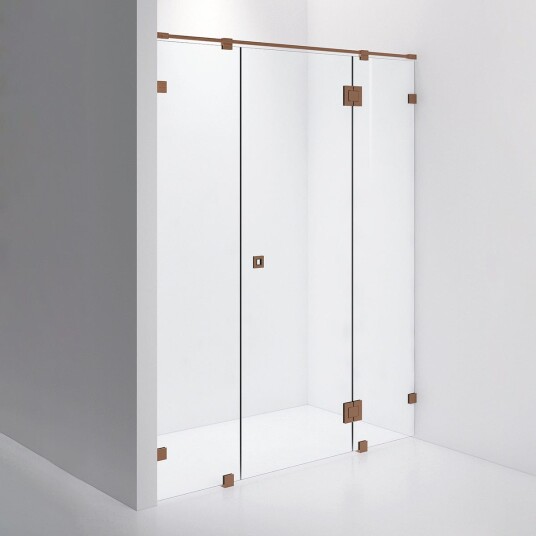 INR Iconic Nordic Rooms Dusjnisje ARC 7 Måltilpasset Brushed Bronze / Opal Klart Glass