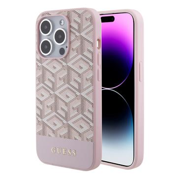 Guess Pu G Cube Magsafe Case For Iphone 15 Pro Max Rožinė