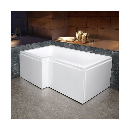 Bathlife Behag Hjørnebadekar, Venstre 1700x850 mm, Akryl, Hvit