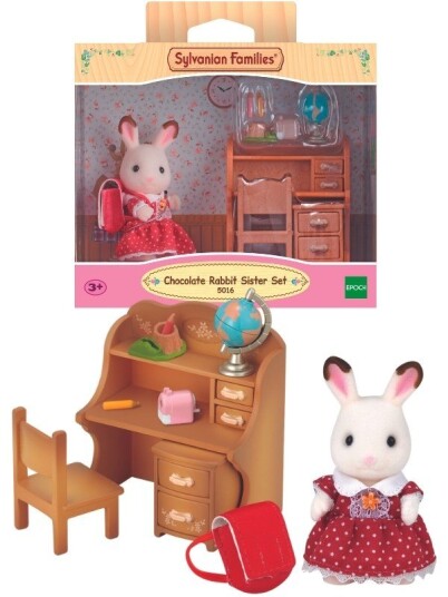 Sylvanian Families leksetid med Freya Chocolate figursett med kanin, møbler og tilbehør