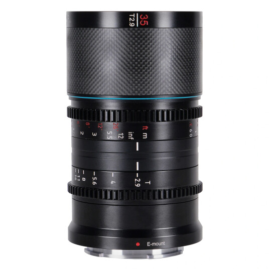 Sirui Anamorphic Lens Saturn 35mm 1.6x Carbon Fiber FF E-Mount Blue Flare