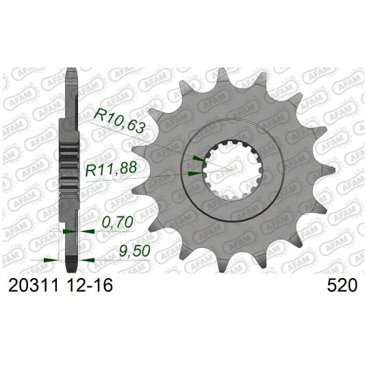 AFAM Framdrev #520 - Honda CR/CRF, 13T CR/CRE/CRM/CRF/TRX 250/450/500