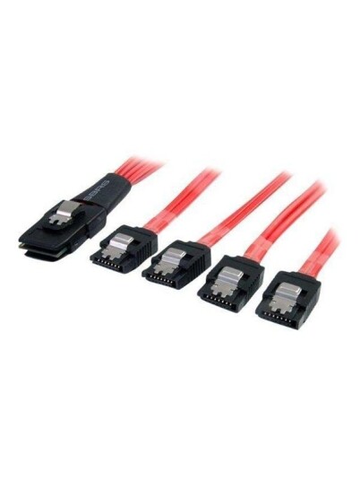 StarTech.com Serial Attached SCSI SAS Cable - SFF-8087 to 4x Latching SATA - Seriel ATA / SAS kabel