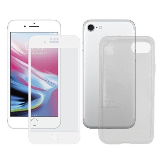 PanzerGlass iPhone SE 2022 / 2020 / 8 / 7 PanzerGlass 360° Protection (Glass m. Hvit Kant + Bakside Deksel)