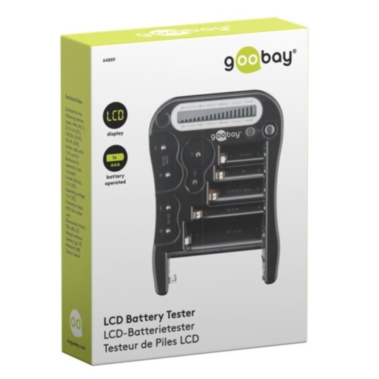 Goobay LCD Batteritester, svart