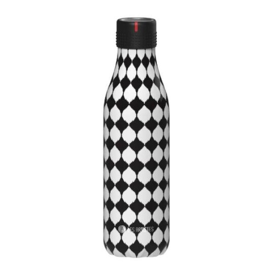 Les Artistes  Bottle Up Design termoflaske 0,5L svart/hvit/rutete