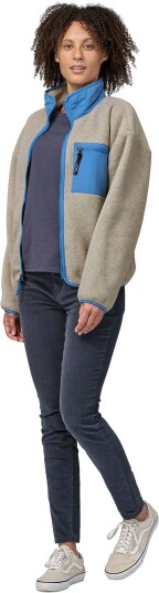 Patagonia Synchilla Fleece Jacket Dame Oatmeal Heather W/Blue Bird S