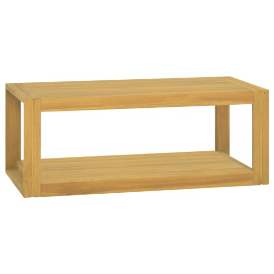 vidaXL Veggmontert baderomsskap 90x45x35 cm heltre teak