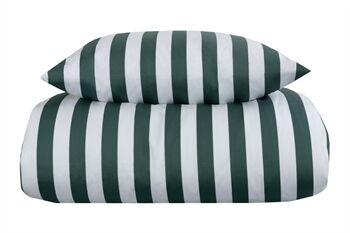 Borg Living Sateng sengesett - 150x210 cm - 100% Bomullssateng - Nordic Stripe Grønn