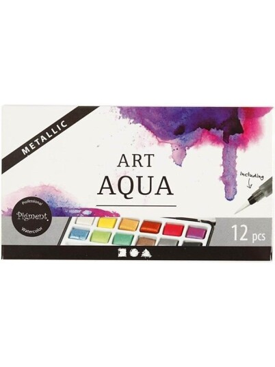 Creativ Company Art Aqua Watercolor Paint Metallic 12 Colors