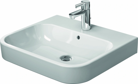 Duravit Happy D.2 Møbelservant 600x505 mm, 1 bl.hull, m/overløp, Hvit