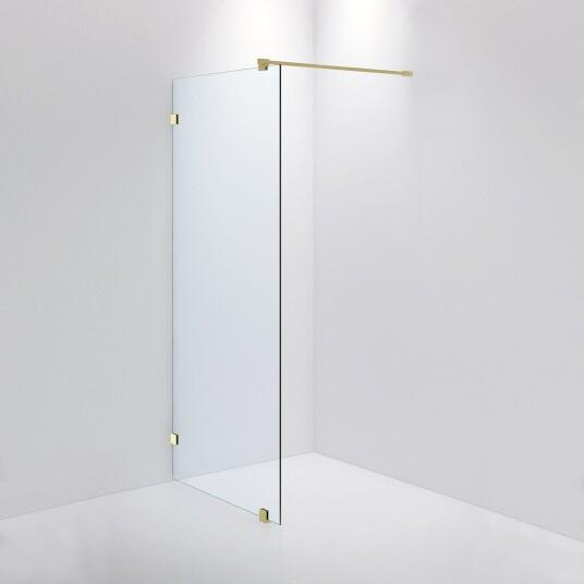 INR Iconic Nordic Rooms Dusjvegg ARC 20 Original Brushed Brass / 90cm Klart Glass