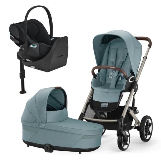 Cybex Barnevogn Talos S Lux Travelsystem Inkl. Cloud Z2 & Base Z2  Sky Blå