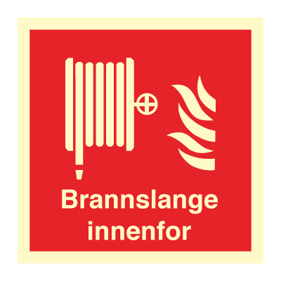 Jo Safety Brannslange innenfor brannskilt Etterlysende 6305018