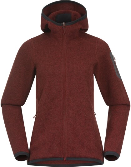 Bergans Women's Kamphaug Knitted Hoodie R?d L Woman