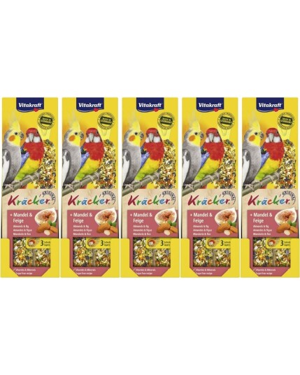 Vitakraft - Bird treats - 5 x Kräcker almond and fig, for parakeets (bundle)