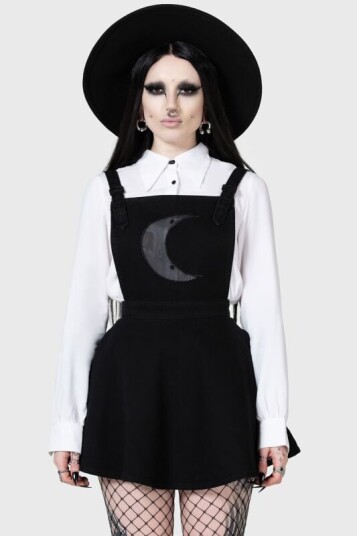 KIHILIST by KILLSTAR - Goth Kort kjole - Luna Orb Pinafore Dress - XS til 4XL - Damer - svart