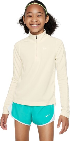 Nike Dri-Fit Long Sleeve 1/2-Zip Top Jente Coconut Milk/White S (8-10)