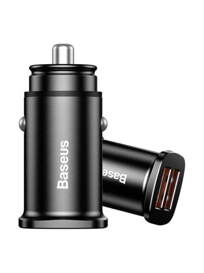 Baseus Square Car Charger 2xUSB QC3.0 5A 30W (Black)