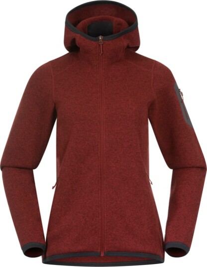 Bergans Women's Kamphaug Knitted Hoodie R?d XL Woman