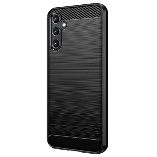 Mofi Samsung Galaxy A14 (5G) Mofi Brushed Carbon Fiber Fleksibelt Plast Deksel - Svart