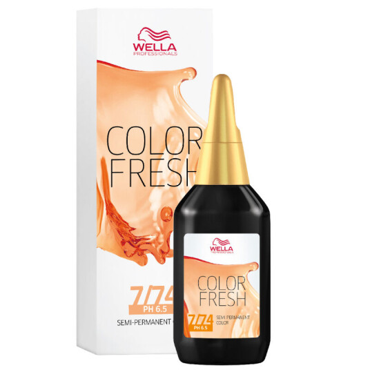 Wella Professionals Color Fresh 7/74 Medium Brown Gold Blonde 75 ml