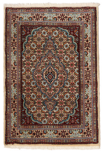 Håndknyttet. Opphav: Persia / Iran Persisk Moud Teppe Teppe 61X88 Mørk Rød/Beige ( Persia/Iran)