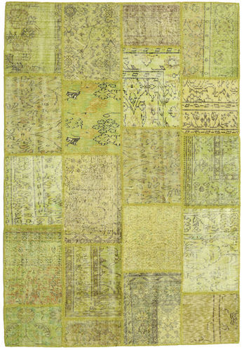 Håndknyttet. Opphav: Turkey Patchwork Teppe Teppe 159X231 Grønn/Lys Grønn (Ull, Tyrkia)