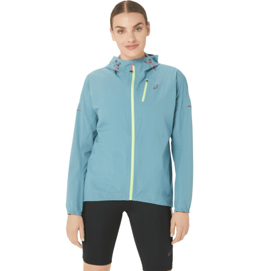 Asics Women's Fujitrail Waterproof Jacket XL, Gris Blue