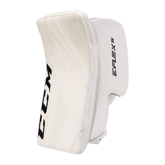 CCM GB EFLEX 5 GOALIE BLOCKER SR 21/22, spakhanske senior FR White/White/White/Wh