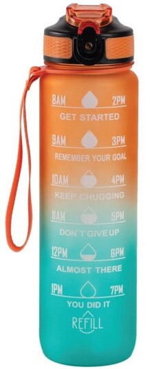 Hollywood Hollywood Motivational Bottle Orange/Turquoise 1000ml