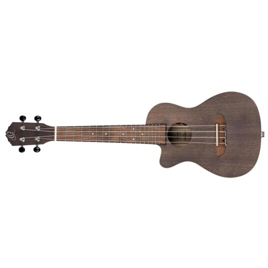 Ortega Guitars Ortega Rucoal-Ce-L Concert Ukulele Med Mik. Earth, See Thru Svart, Lefthand