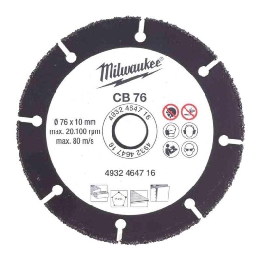 Milwaukee Diamantkappeskive CB 76 karbid Ø76X10 mm