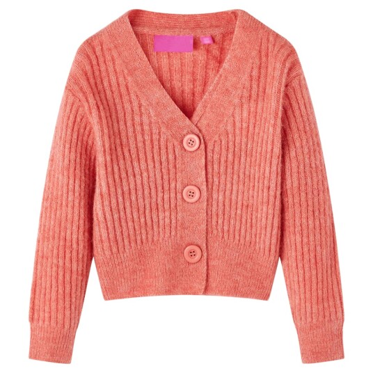 vidaXL Cardigan for barn strikket medium rosa 116