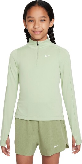 Nike Dri-Fit Long Sleeve 1/2-Zip Top Jente Honeydew/White S (8-10)