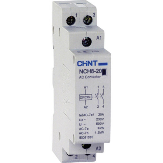 Chint MODULÆRKONTAKTOR 20A 2POL 230V 2NO - 4101316