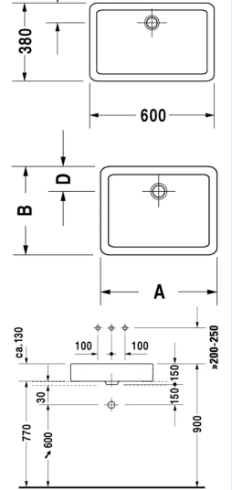 Duravit Vero servant, 60x38 cm, hvit