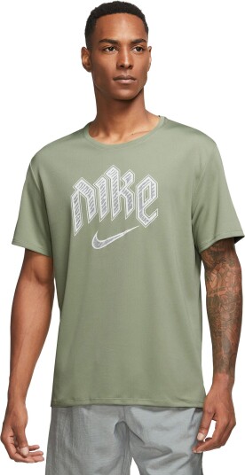 Nike Dri-Fit Run Division Miler Ss Top Herre Oil Green XL