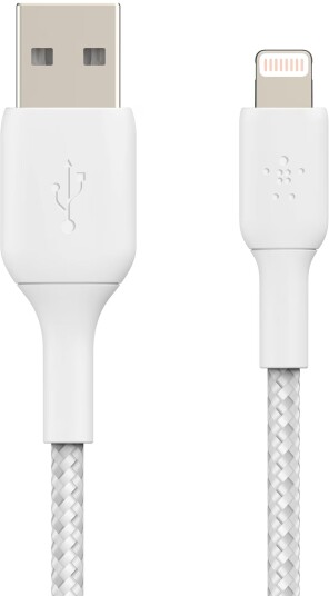 Belkin BOOST CHARGE Lightning til USB-A flettet kabel 2 m (hvit)