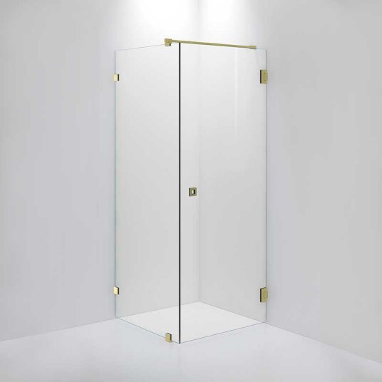 INR Iconic Nordic Rooms Dusjhjørne ARC 13 Original Brushed Brass / 80x80cm Klart Glass