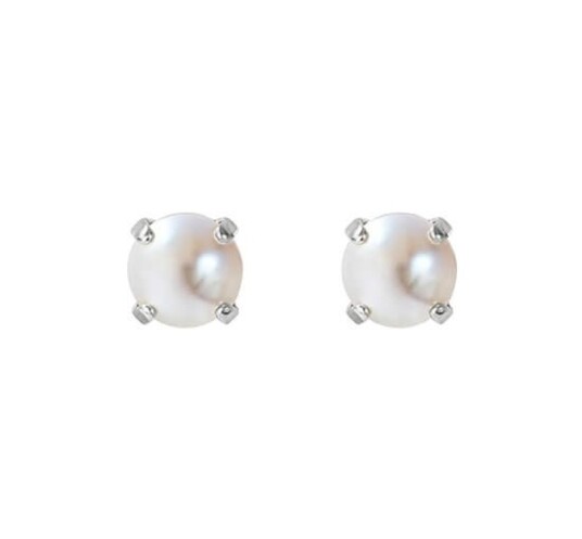 Classic Stud øredobber pearl rhodium