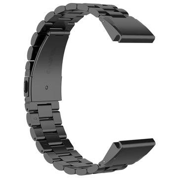 Klokkerem i rustfritt stål for Garmin QuickFit 22mm / Garmin Fenix 7 / 7 Pro / 6 Three Beads-klokkebånd svart