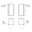 INR Iconic Nordic Rooms Dusjnisje Linc 2 Original Svart Matt / 87,5cm Frostet Glass